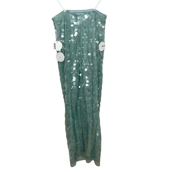 Staud Casey Midi Dress In Mist 8 NWT - Picture 4 of 7